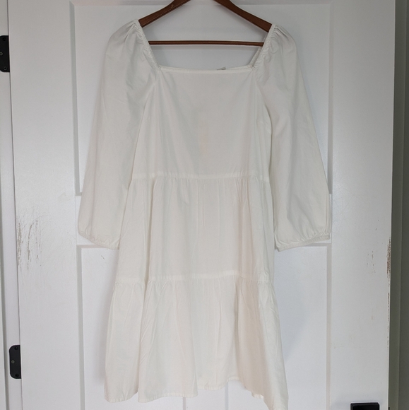 ONLY White Marylee Square neck babydoll tiered dress - Picture 8 of 9